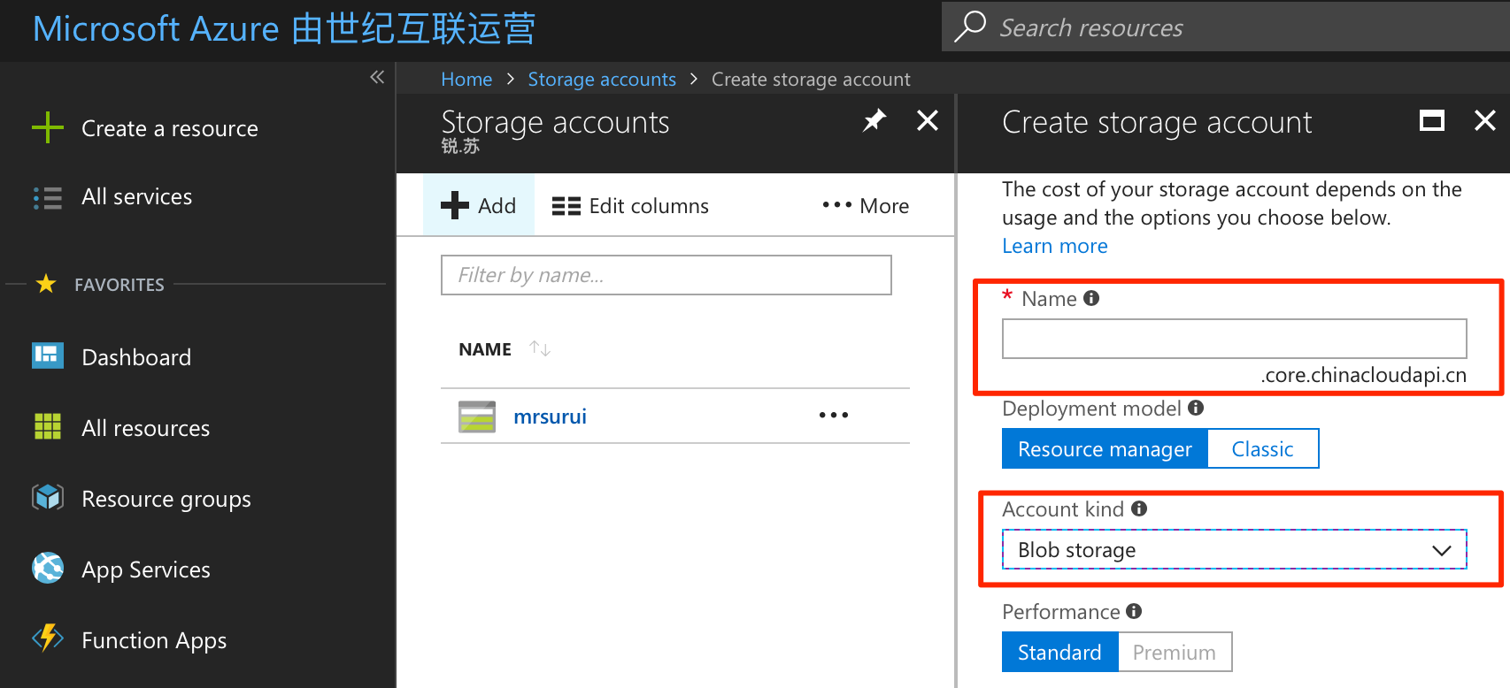 Azure-create-storage-account